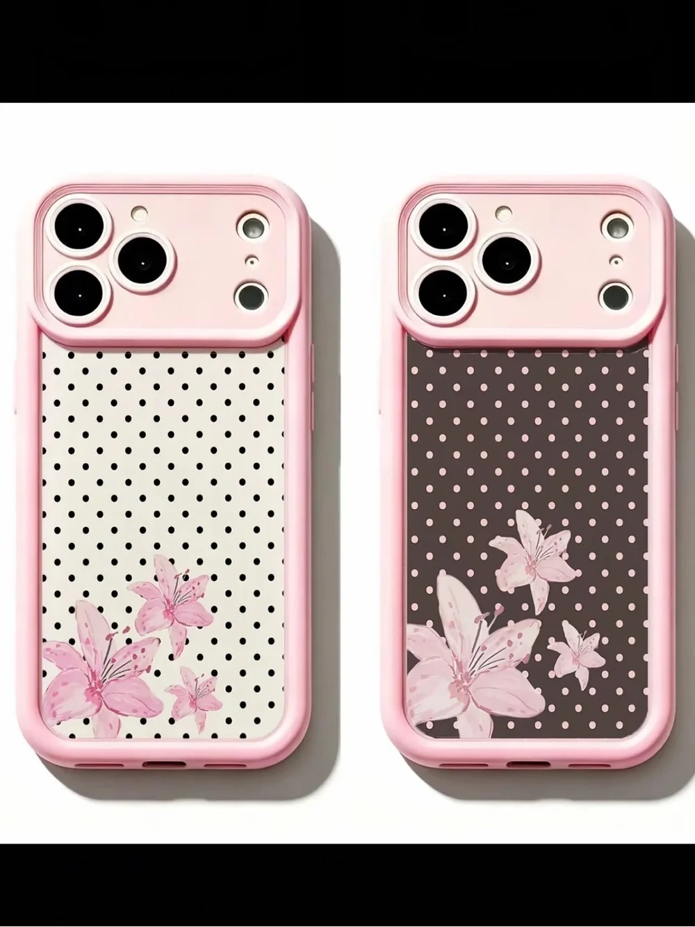 Pink Floral Polka Dot Protective Phone Case